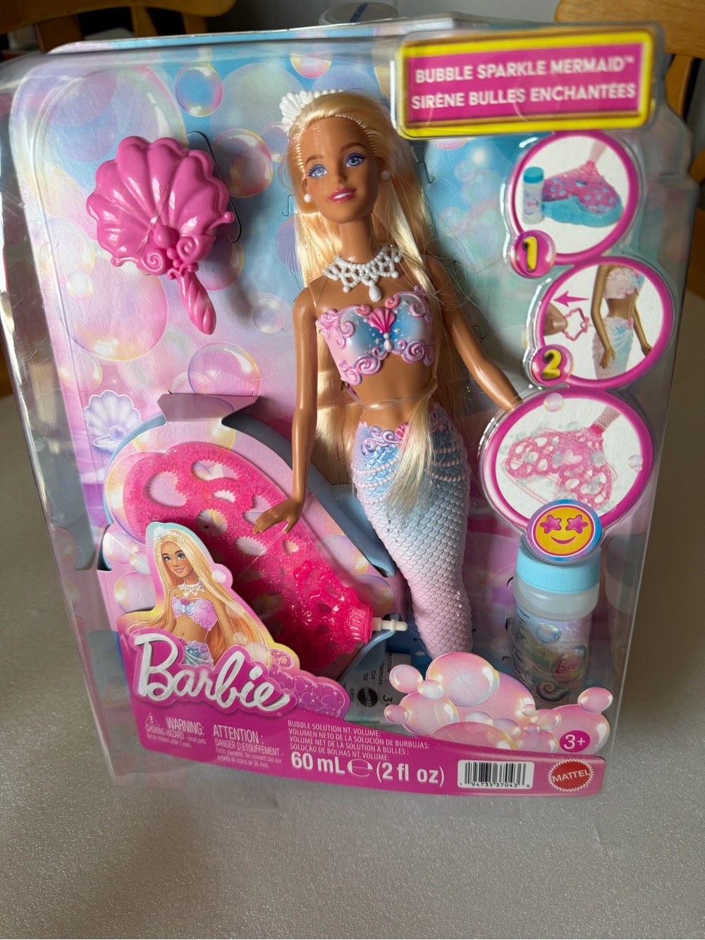 Barbie Bubble Sparkle Mermaid Doll NWT Pink & Blue